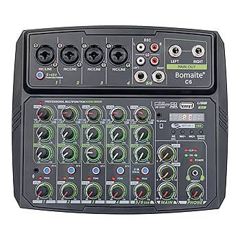 【新品未使用】6チャンネル DJオーディオミキサー USB Bluetooth Amazon | BOMGE 6チャンネルdjオーディオミキサー、MP3 USB